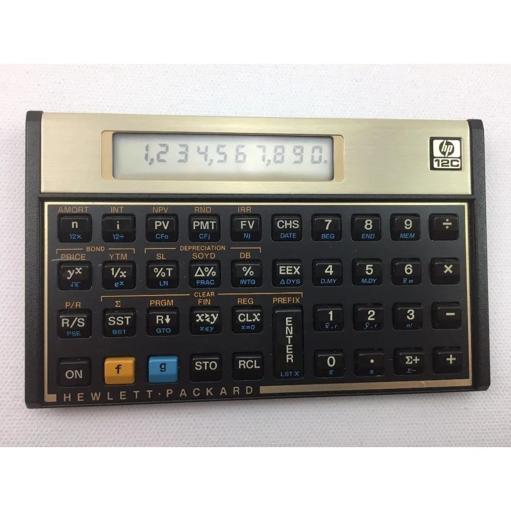 Vintage HP 12C Financial Business Real Estate Calculator Sleeve